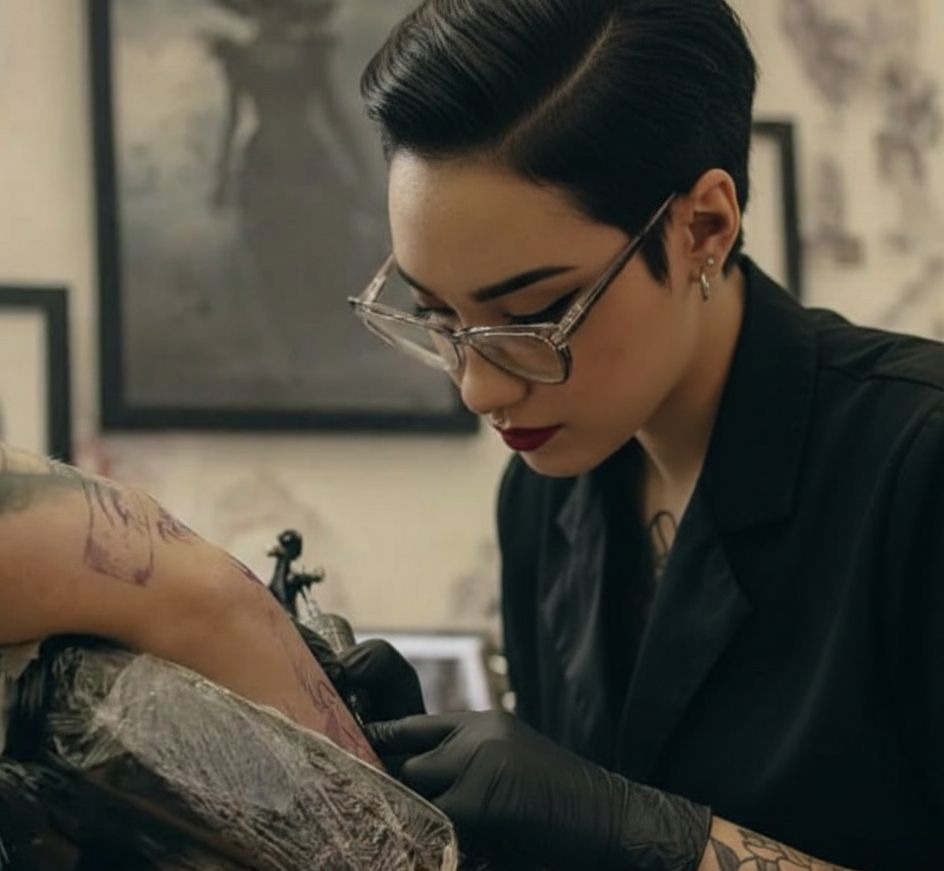 Tatuadora Especializada em blackwork e suminagashi