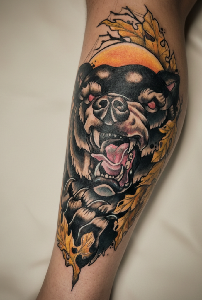 Tatuagem em blackwork e suminnagashi